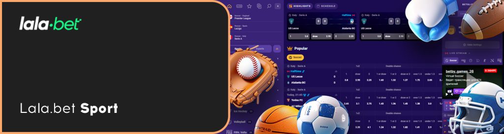 Het Lala platform.bet biedt zijn gebruikers ongeveer 30 sporten voor weddenschappen